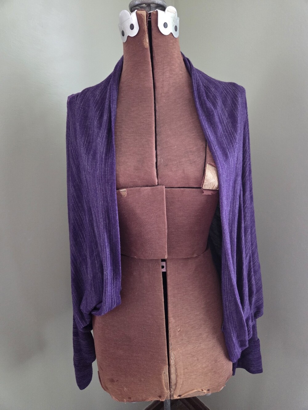 Womens XL Purple Lace Back Lightweight Cardigan